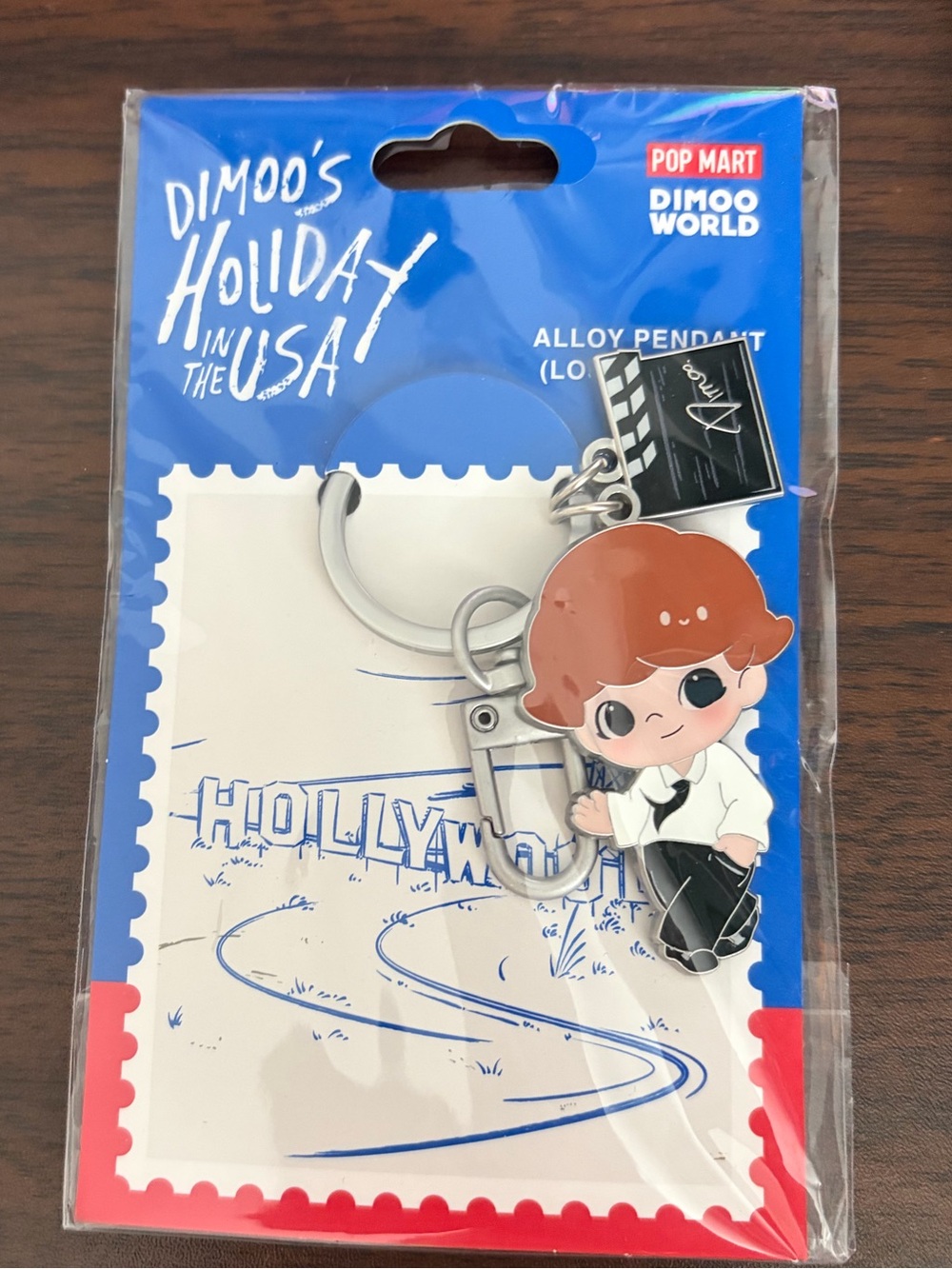 POP MART DIMOO World Alloy Pendant Keychain - Dimmo's Holiday in the USA LA